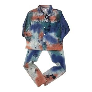 2 piece 2xl dope jacket tye dye